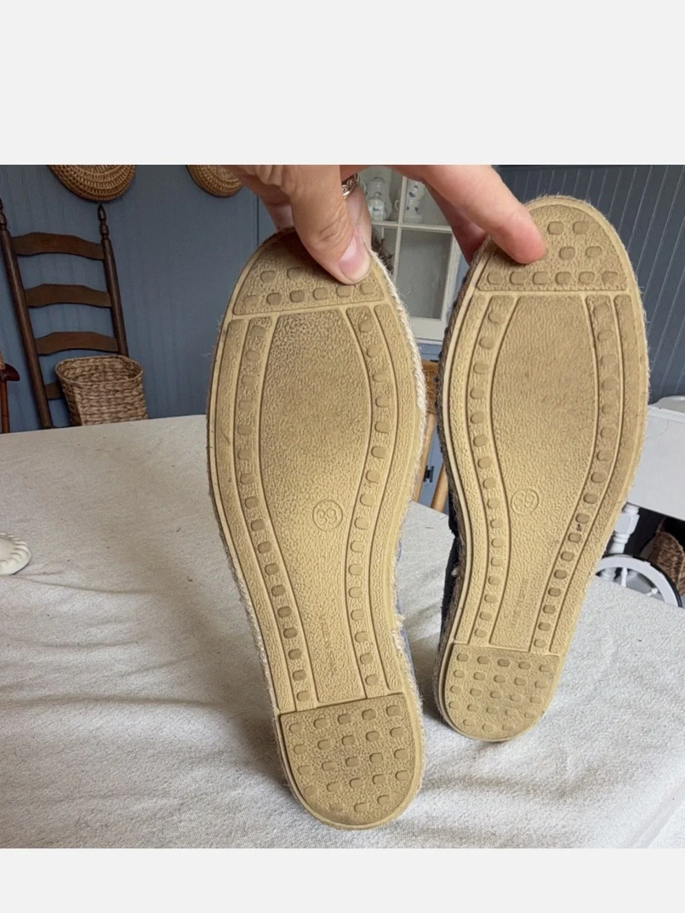Miz Moon New York City espadrille slip-ons, blue leather size 39 (8.5/9)